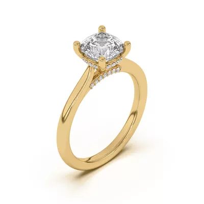 Sonja Diamond Bridge Hidden Halo Engagement Ring