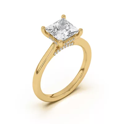 Sonja Diamond Bridge Hidden Halo Engagement Ring