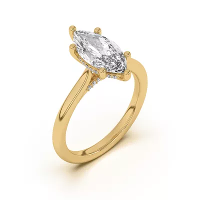 Sonja Diamond Bridge Hidden Halo Engagement Ring