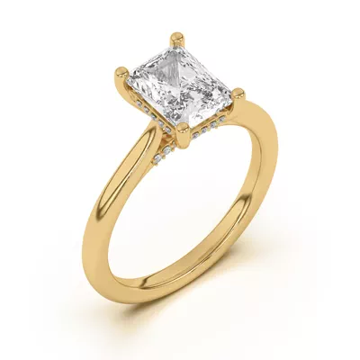 Sonja Diamond Bridge Hidden Halo Engagement Ring