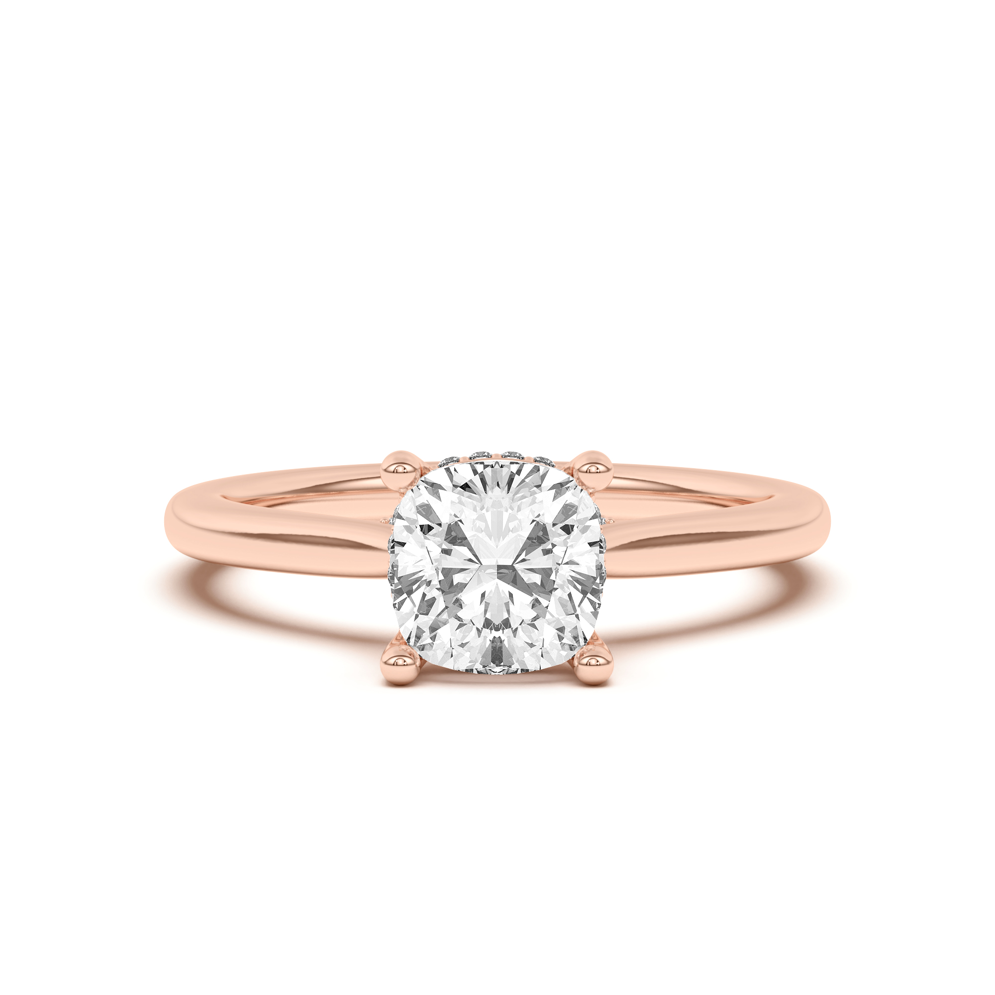 Sonja Diamond Bridge Hidden Halo Engagement Ring