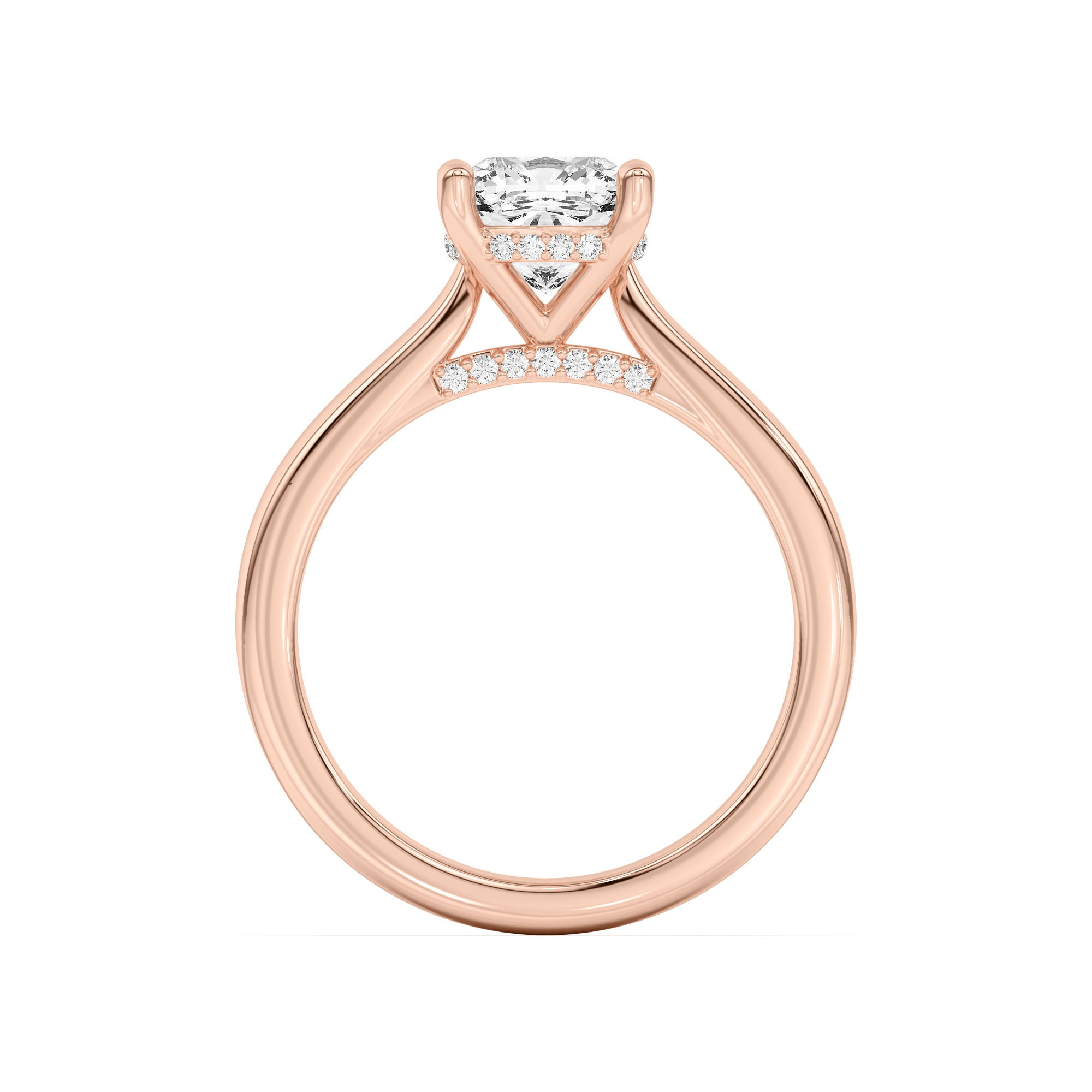 Sonja Diamond Bridge Hidden Halo Engagement Ring