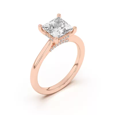 Sonja Diamond Bridge Hidden Halo Engagement Ring