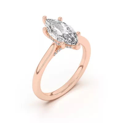 Sonja Diamond Bridge Hidden Halo Engagement Ring