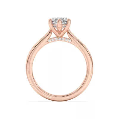 Sonja Diamond Bridge Hidden Halo Engagement Ring