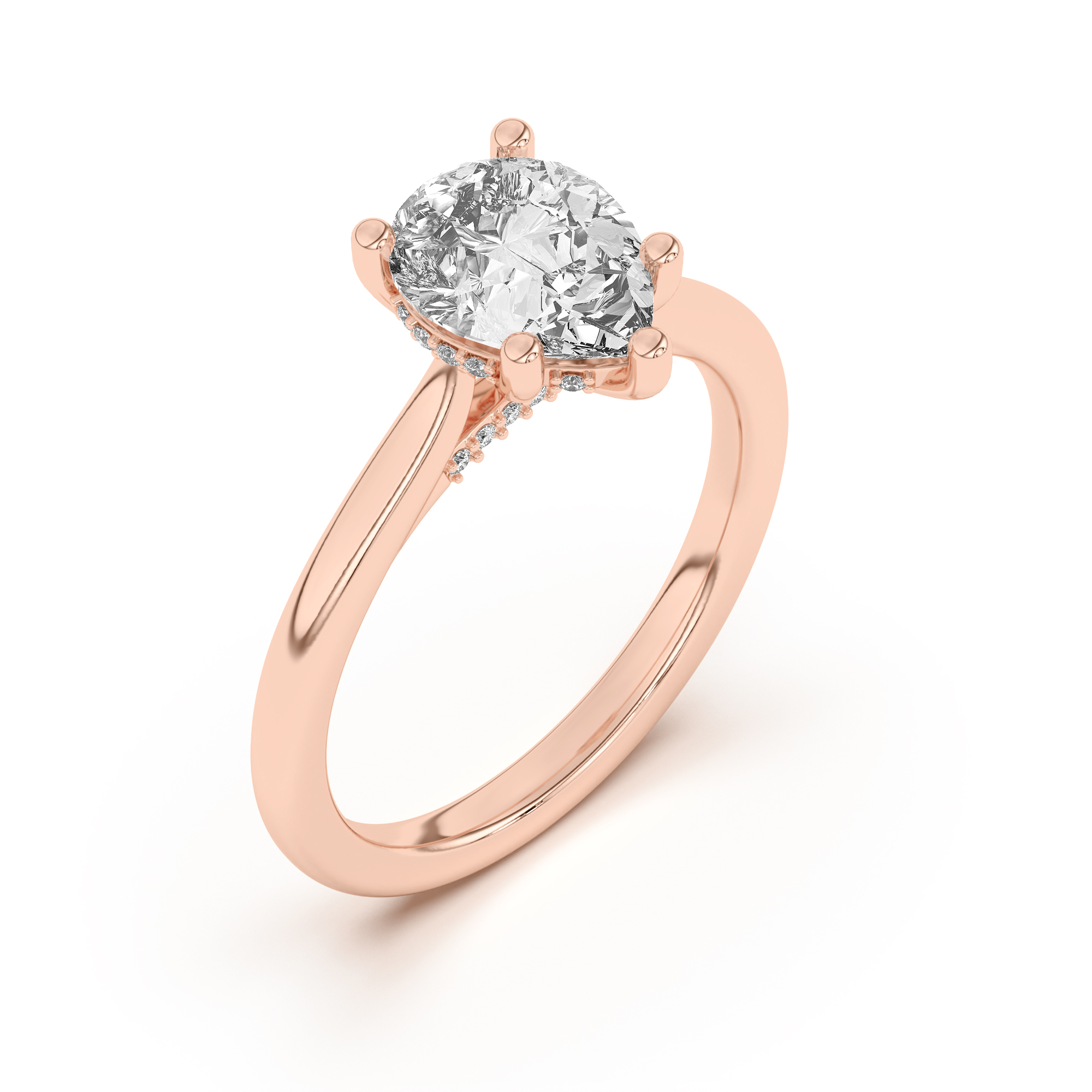 Sonja Diamond Bridge Hidden Halo Engagement Ring