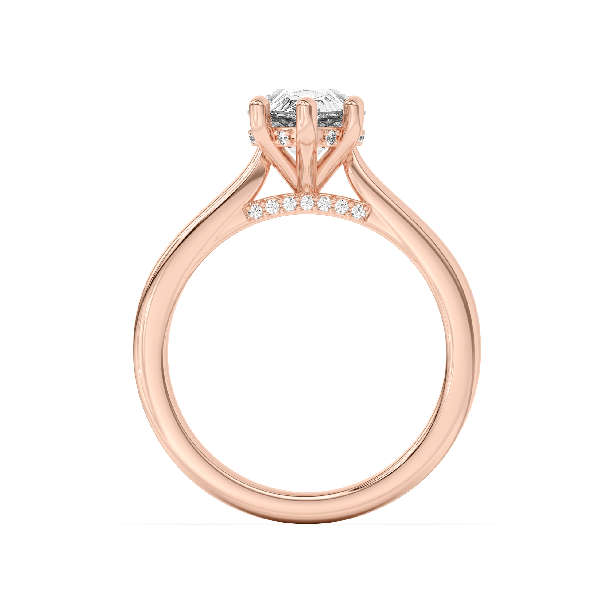 Sonja Diamond Bridge Hidden Halo Engagement Ring