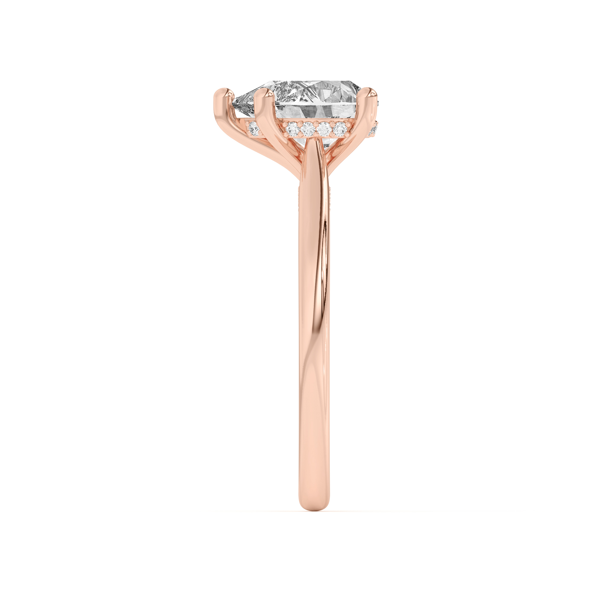 Sonja Diamond Bridge Hidden Halo Engagement Ring