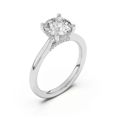 Sonja Diamond Bridge Hidden Halo Engagement Ring