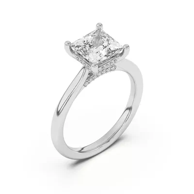 Sonja Diamond Bridge Hidden Halo Engagement Ring
