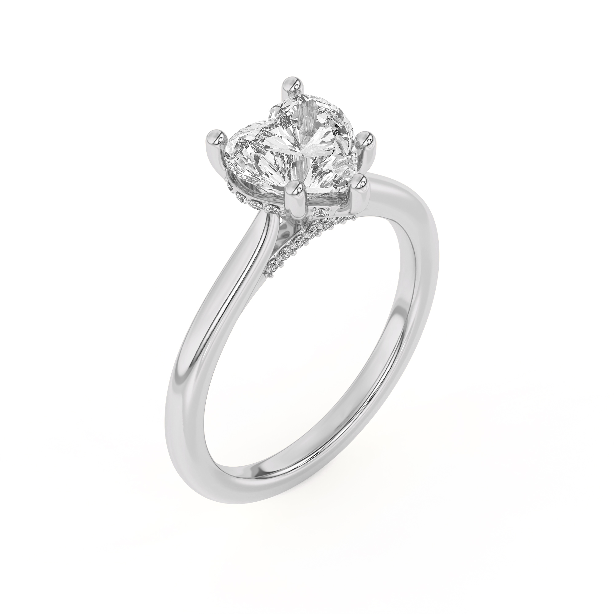 Sonja Diamond Bridge Hidden Halo Engagement Ring