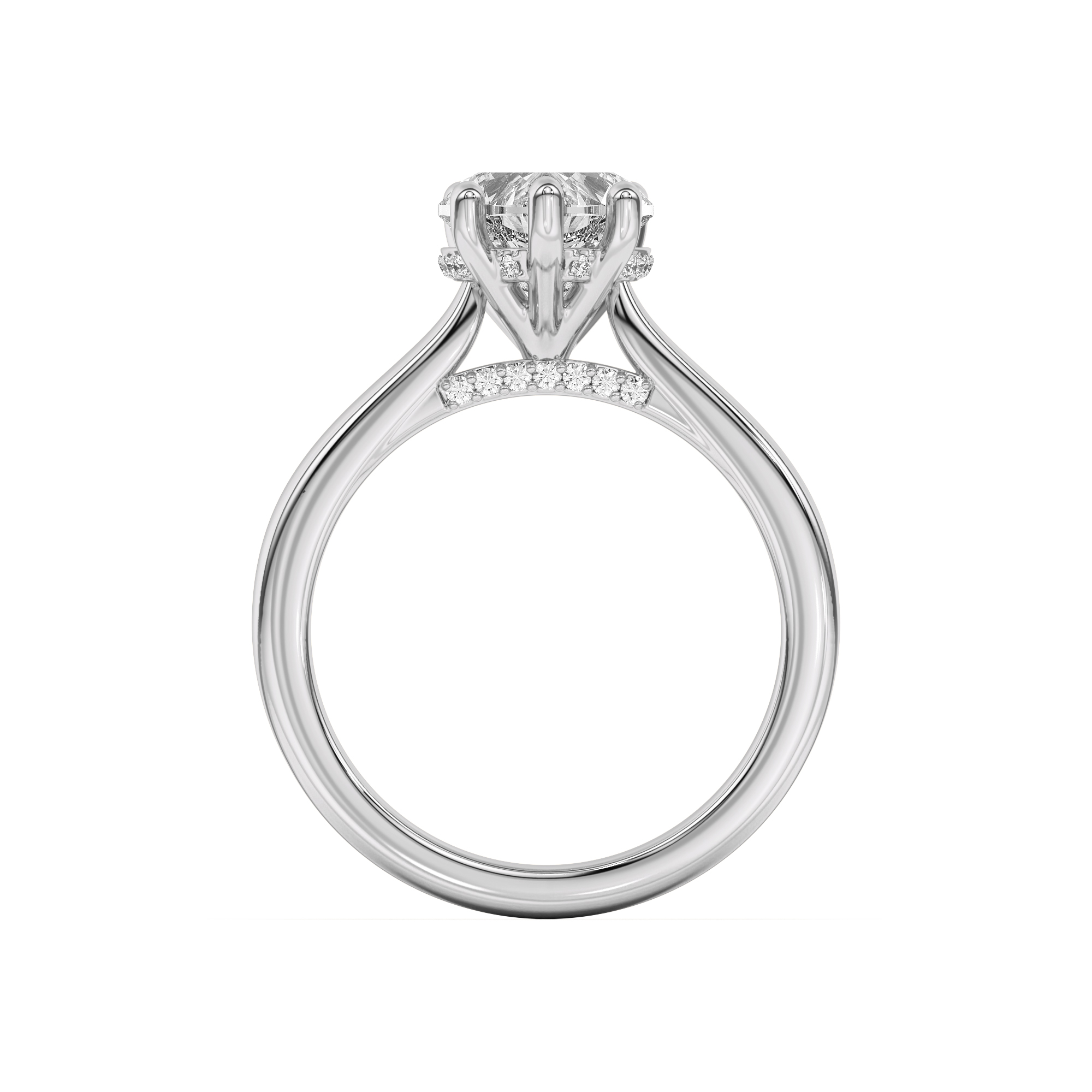 Sonja Diamond Bridge Hidden Halo Engagement Ring