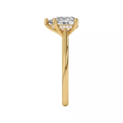 Sonja Diamond Bridge Hidden Halo Engagement Ring