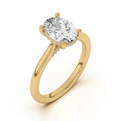 Sonja Diamond Bridge Hidden Halo Engagement Ring