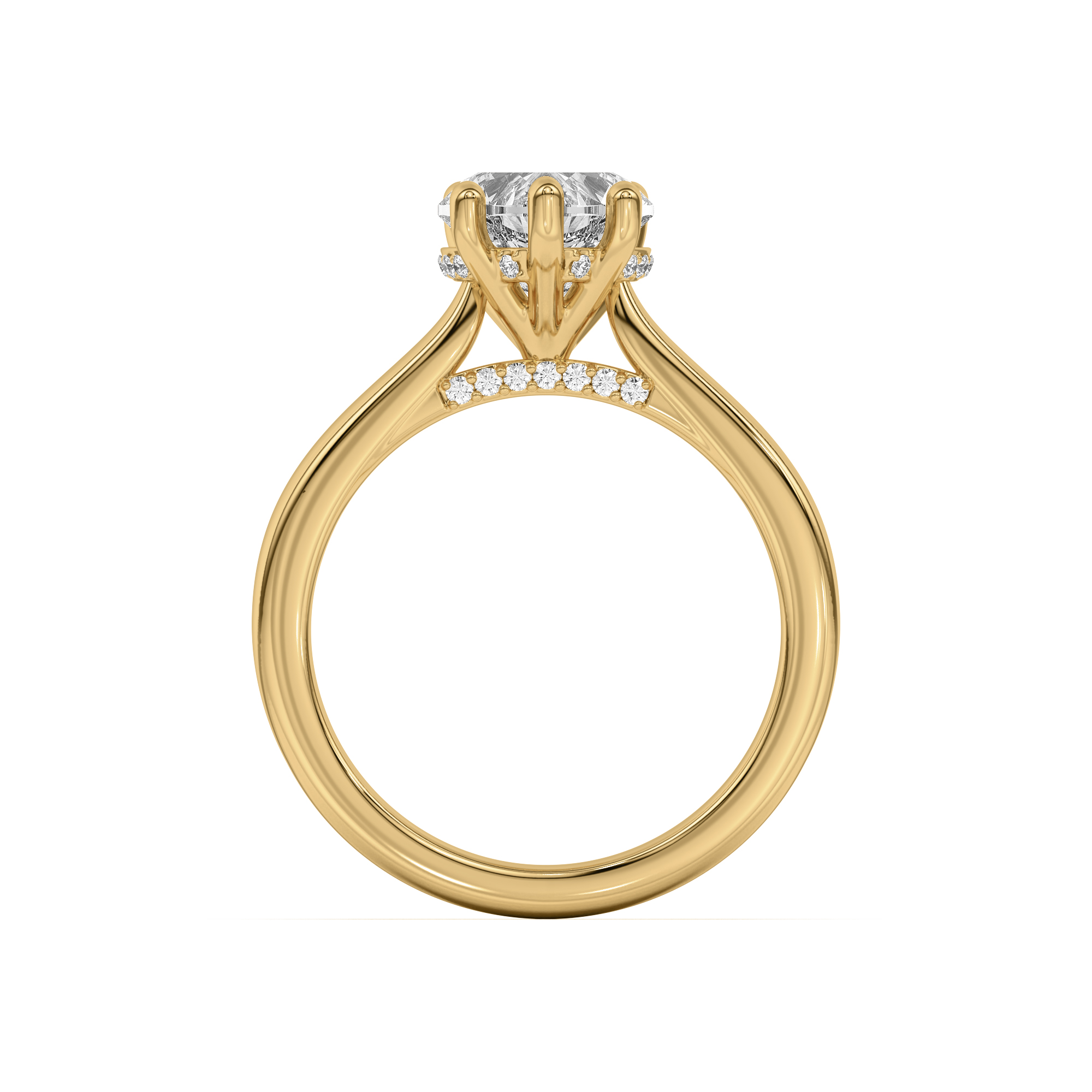 Sonja Diamond Bridge Hidden Halo Engagement Ring