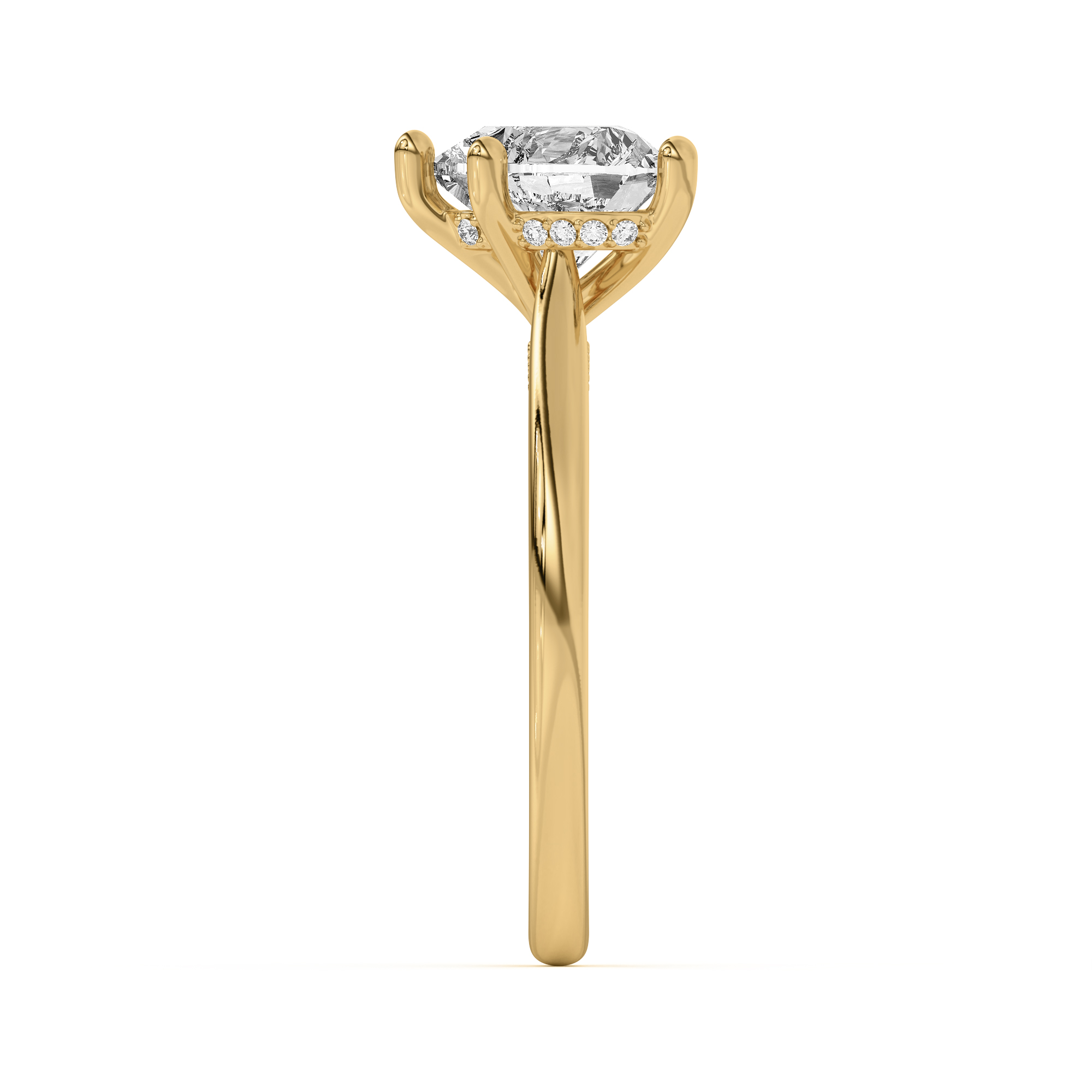 Sonja Diamond Bridge Hidden Halo Engagement Ring