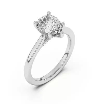 Sonja Diamond Bridge Hidden Halo Engagement Ring