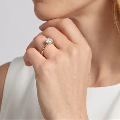 Joelle Hidden Halo Diamond Two-Tone Engagement Ring