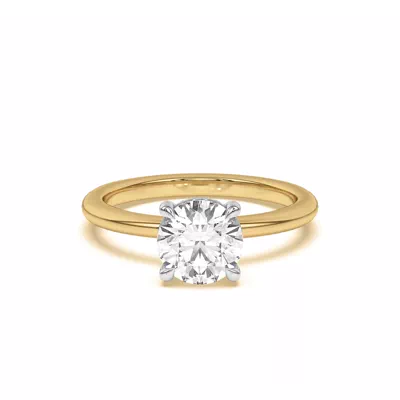 Joelle Hidden Halo Diamond Two-Tone Engagement Ring