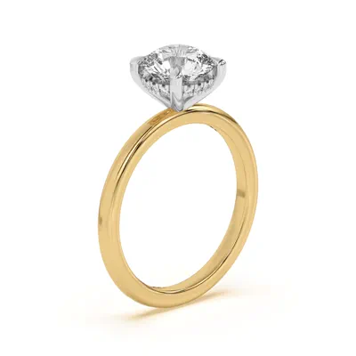 Joelle Hidden Halo Diamond Two-Tone Engagement Ring