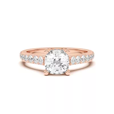 Rita Graduated Pavé Engagement Ring With Hidden Halo