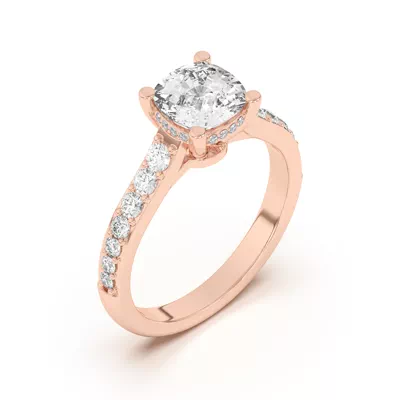 Rita Graduated Pavé Engagement Ring With Hidden Halo