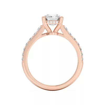 Rita Graduated Pavé Engagement Ring With Hidden Halo