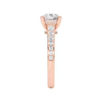 Rita Graduated Pavé Engagement Ring With Hidden Halo