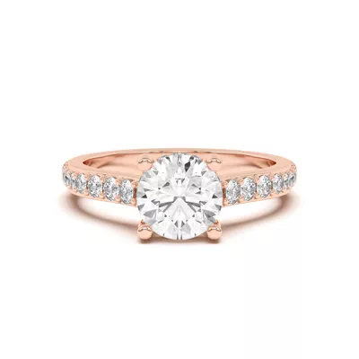 Rita Graduated Pavé Engagement Ring With Hidden Halo