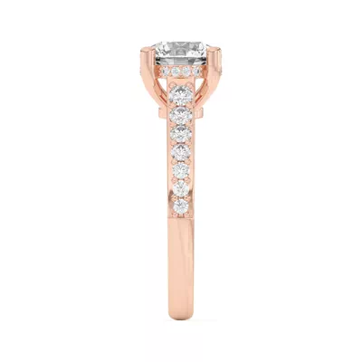 Rita Graduated Pavé Engagement Ring With Hidden Halo