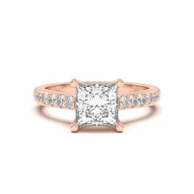 Rita Graduated Pavé Engagement Ring With Hidden Halo