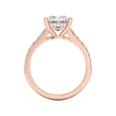Rita Graduated Pavé Engagement Ring With Hidden Halo