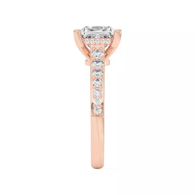 Rita Graduated Pavé Engagement Ring With Hidden Halo