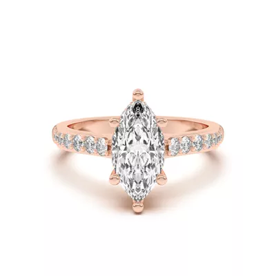 Rita Graduated Pavé Engagement Ring With Hidden Halo