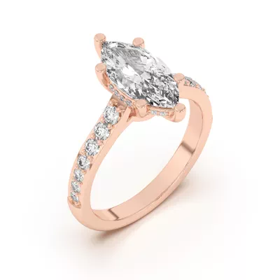Rita Graduated Pavé Engagement Ring With Hidden Halo