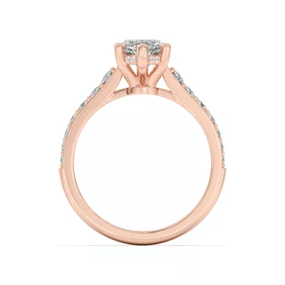Rita Graduated Pavé Engagement Ring With Hidden Halo
