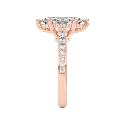 Rita Graduated Pavé Engagement Ring With Hidden Halo