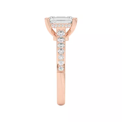 Rita Graduated Pavé Engagement Ring With Hidden Halo