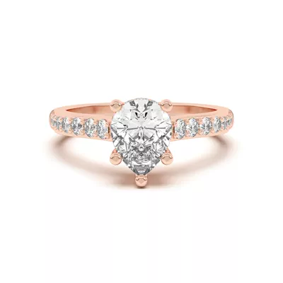 Rita Graduated Pavé Engagement Ring With Hidden Halo