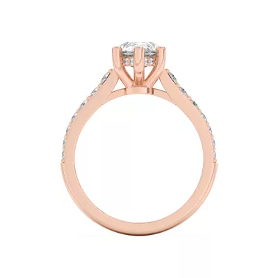 Rita Graduated Pavé Engagement Ring With Hidden Halo