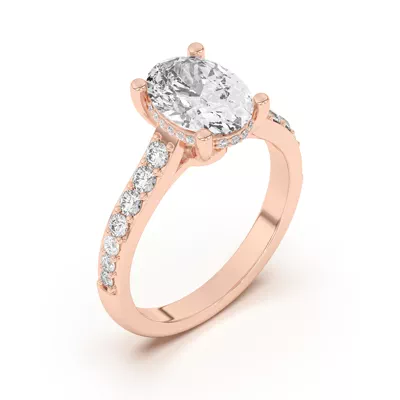 Rita Graduated Pavé Engagement Ring With Hidden Halo