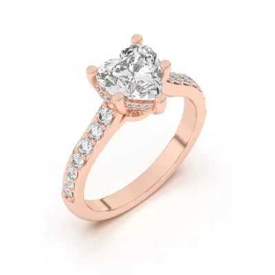 Rita Graduated Pavé Engagement Ring With Hidden Halo