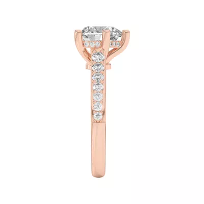Rita Graduated Pavé Engagement Ring With Hidden Halo