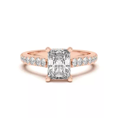 Rita Graduated Pavé Engagement Ring With Hidden Halo