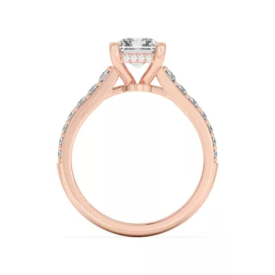 Rita Graduated Pavé Engagement Ring With Hidden Halo