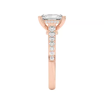 Rita Graduated Pavé Engagement Ring With Hidden Halo