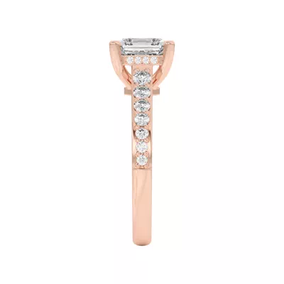 Rita Graduated Pavé Engagement Ring With Hidden Halo