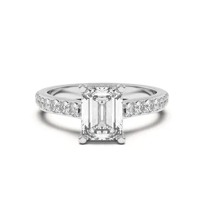 Rita Graduated Pavé Engagement Ring With Hidden Halo