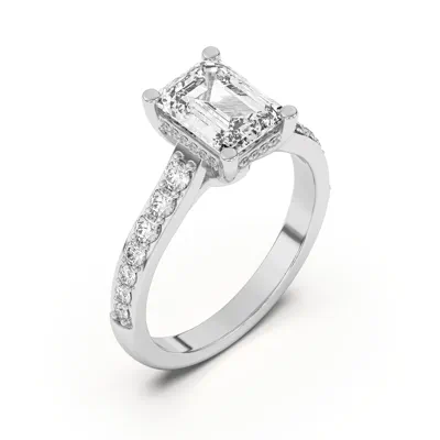 Rita Graduated Pavé Engagement Ring With Hidden Halo