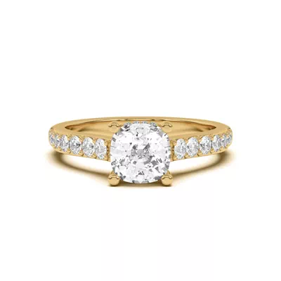 Rita Graduated Pavé Engagement Ring With Hidden Halo